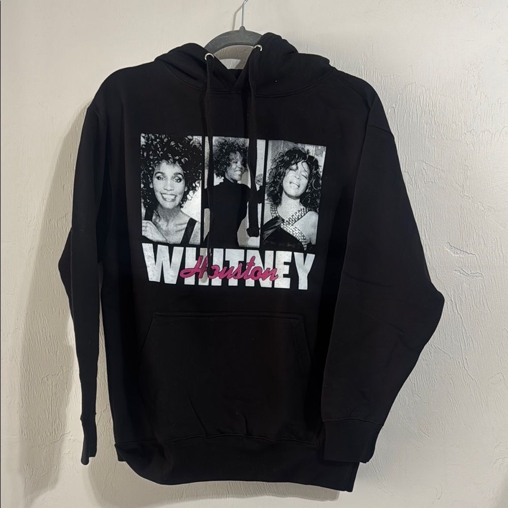 Black Oversized Graphic Hoodie with Photographic Design